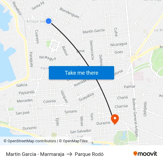 Martin Garcia - Marmaraja to Parque Rodó map