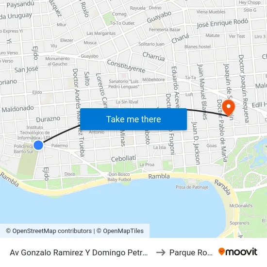 Av Gonzalo Ramirez Y Domingo Petrarca to Parque Rodó map