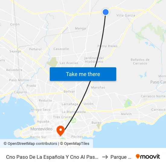 Cno Paso De La Española Y Cno Al Paso Del Andaluz to Parque Rodó map