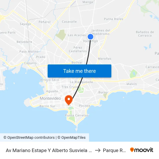 Av Mariano Estape Y Alberto Susviela Guarch to Parque Rodó map