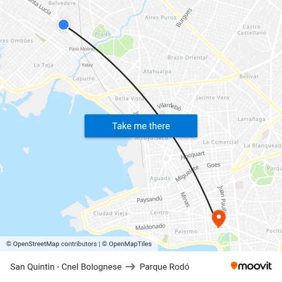 San Quintin - Cnel Bolognese to Parque Rodó map