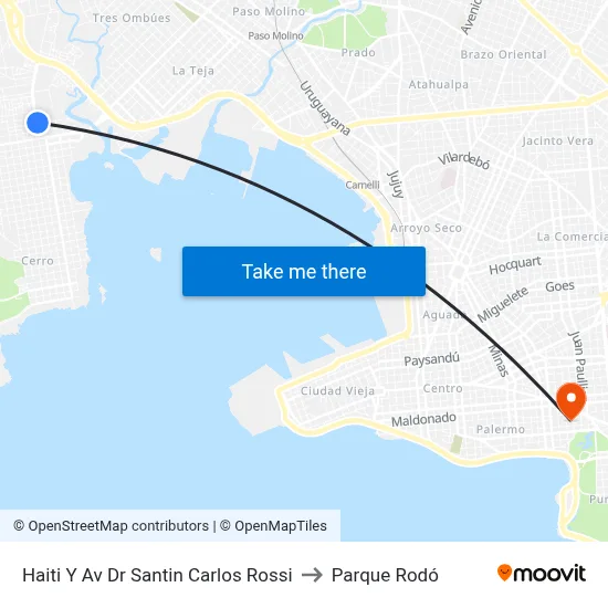 Haiti Y Av Dr Santin Carlos Rossi to Parque Rodó map