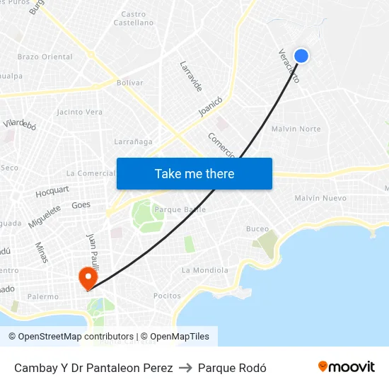 Cambay Y Dr Pantaleon Perez to Parque Rodó map
