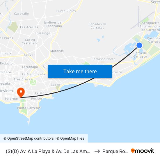 (S)(D) Av. A La Playa & Av. De Las Américas to Parque Rodó map