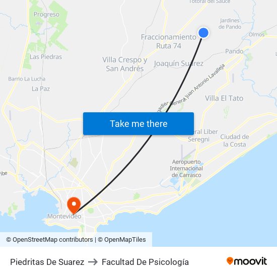 Piedritas De Suarez to Facultad De Psicología map