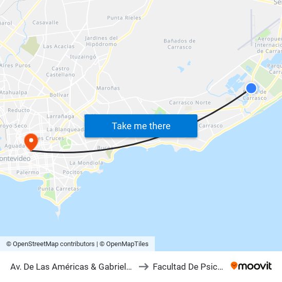 Av. De Las Américas & Gabriela Mistral to Facultad De Psicología map