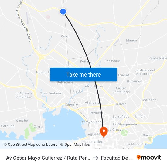 Av César Mayo Gutierrez / Ruta Perimetral Wilson Ferreira to Facultad De Psicología map