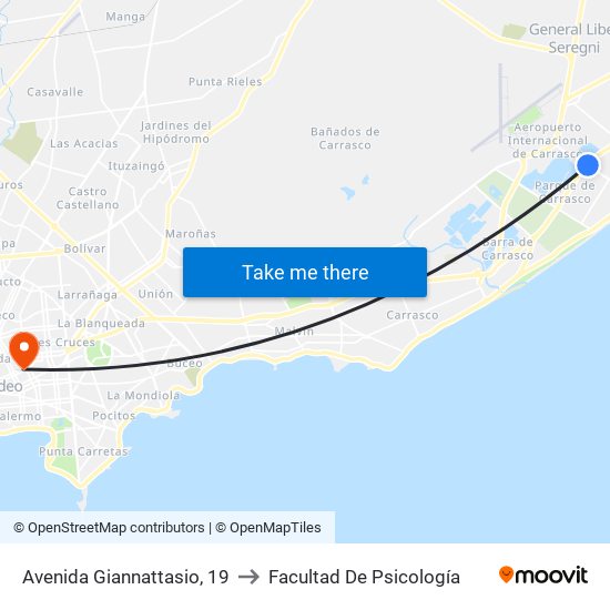 Avenida Giannattasio, 19 to Facultad De Psicología map