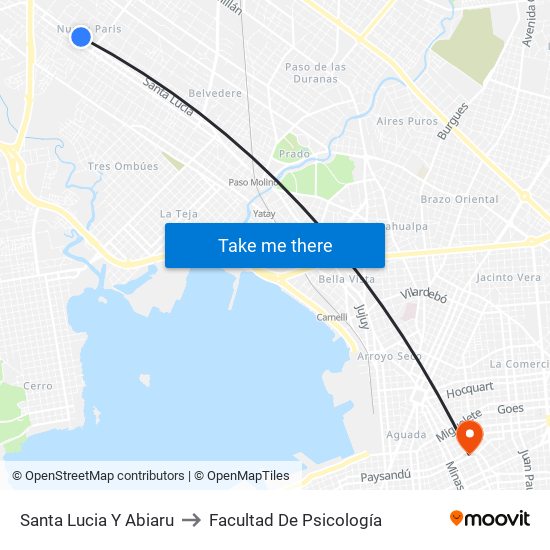 Santa Lucia Y Abiaru to Facultad De Psicología map
