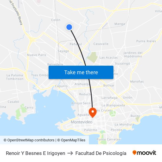 Renoir Y Besnes E Irigoyen to Facultad De Psicología map