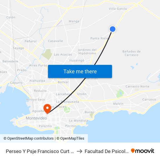 Perseo Y Psje Francisco Curt Lange to Facultad De Psicología map