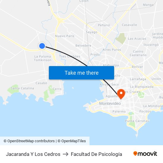 Jacaranda Y Los Cedros to Facultad De Psicología map