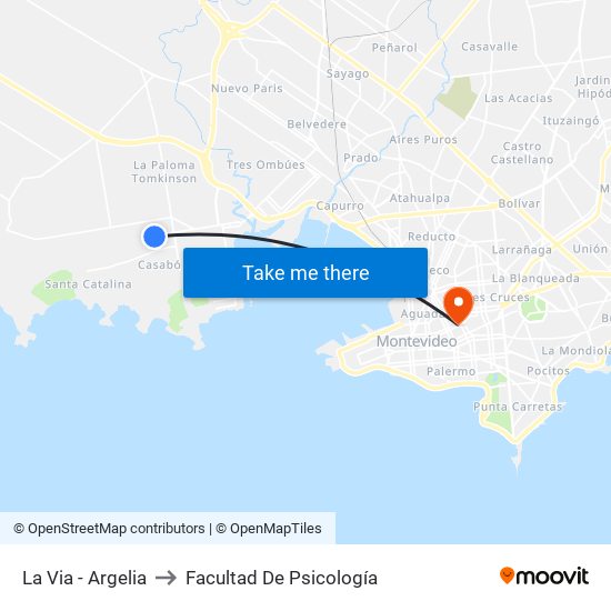 La Via - Argelia to Facultad De Psicología map