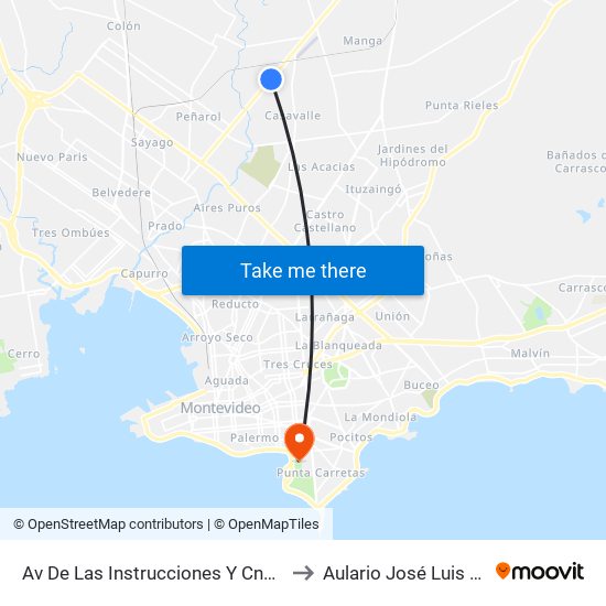 Av De Las Instrucciones Y Cno Jose Duran to Aulario José Luis Massera map