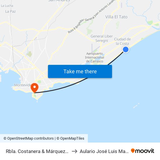 Rbla. Costanera & Márquez Castro to Aulario José Luis Massera map
