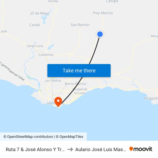 Ruta 7 & José Alonso Y Trelles to Aulario José Luis Massera map