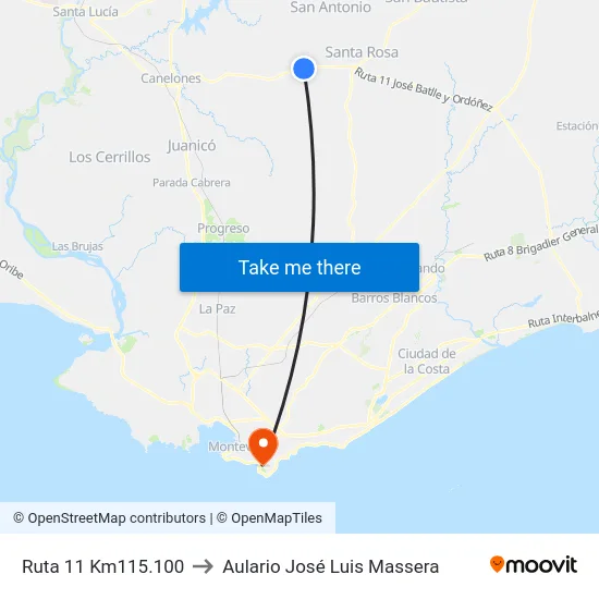 Ruta 11 Km115.100 to Aulario José Luis Massera map
