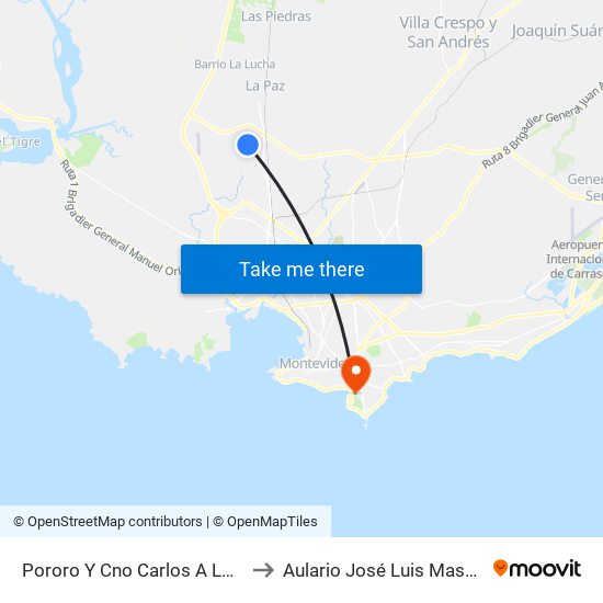 Pororo Y Cno Carlos A Lopez to Aulario José Luis Massera map