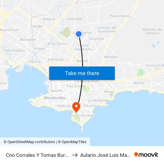 Cno Corrales Y Tomas Burgueño to Aulario José Luis Massera map