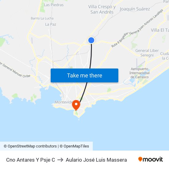 Cno Antares Y Psje C to Aulario José Luis Massera map