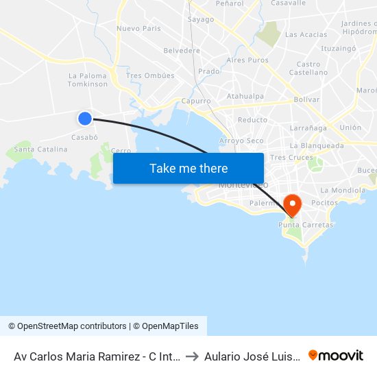 Av Carlos Maria Ramirez - C Int V Sin Denom. to Aulario José Luis Massera map