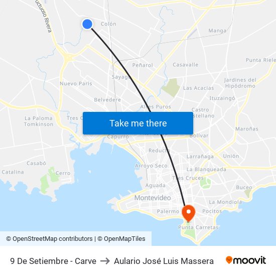 9 De Setiembre - Carve to Aulario José Luis Massera map