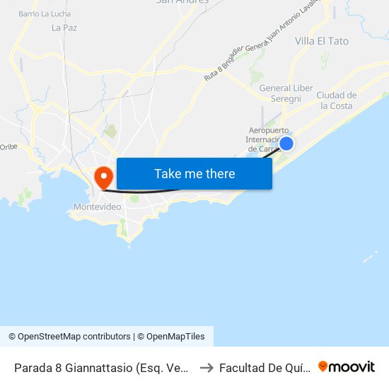 Parada 8 Giannattasio (Esq. Venezuela) to Facultad De Química map