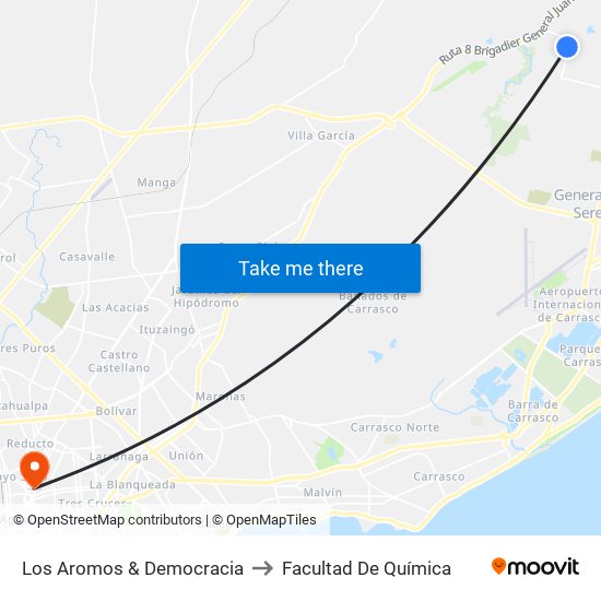 Los Aromos & Democracia to Facultad De Química map