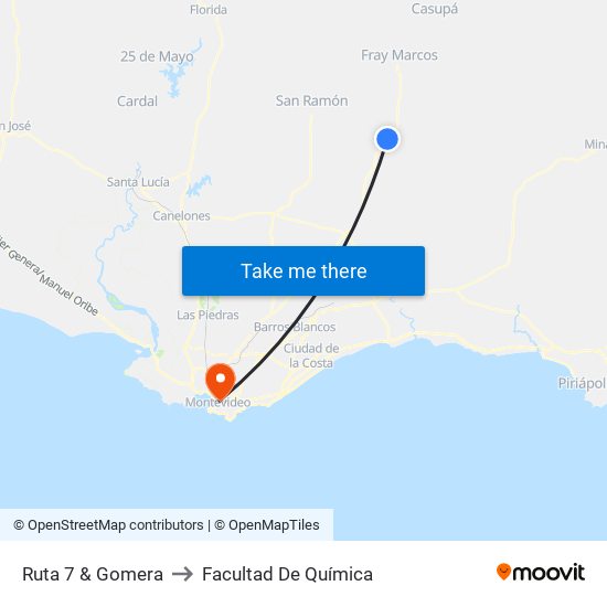 Ruta 7 & Gomera to Facultad De Química map