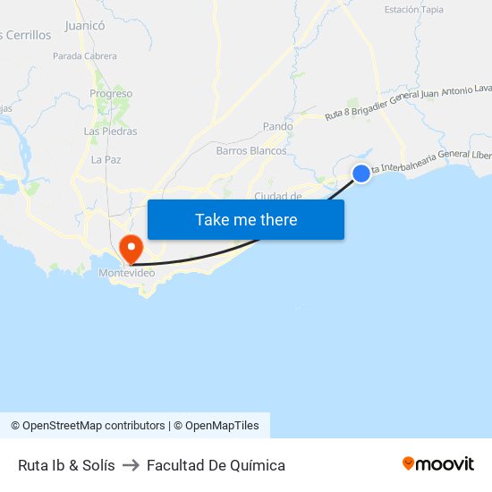 Ruta Ib & Solís to Facultad De Química map