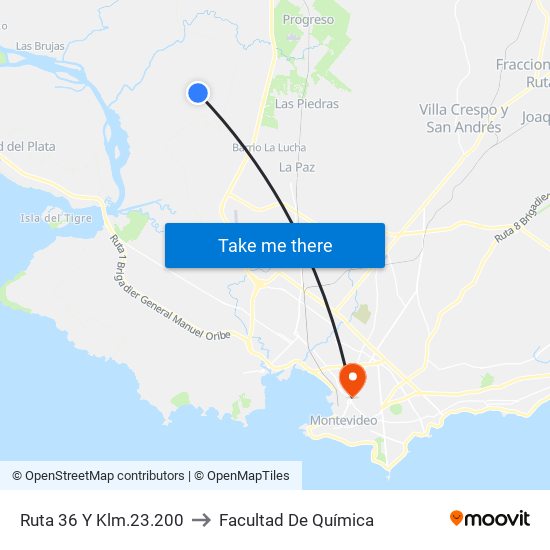 Ruta 36 Y Klm.23.200 to Facultad De Química map