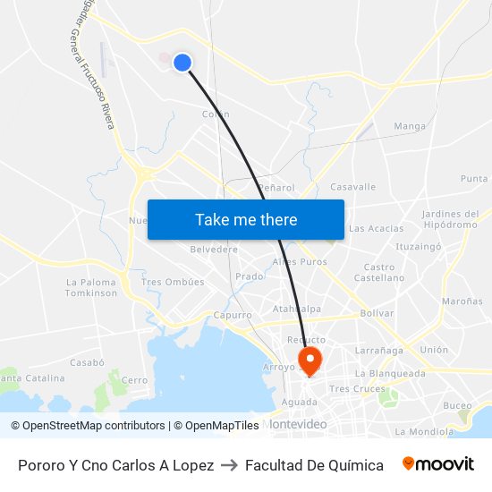 Pororo Y Cno Carlos A Lopez to Facultad De Química map