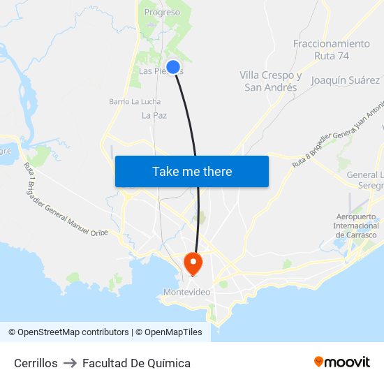 Cerrillos to Facultad De Química map