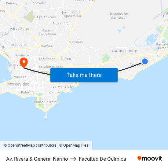 Av. Rivera & General Nariño to Facultad De Química map