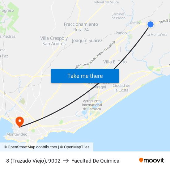 8 (Trazado Viejo), 9002 to Facultad De Química map