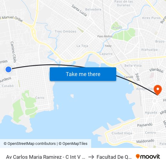 Av Carlos Maria Ramirez - C Int V Sin Denom. to Facultad De Química map