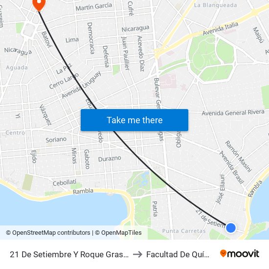 21 De Setiembre Y Roque Graseras to Facultad De Química map