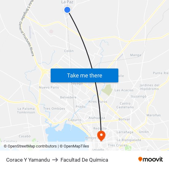 Corace Y Yamandu to Facultad De Química map