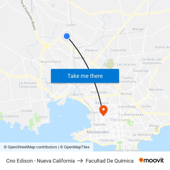 Cno Edison - Nueva California to Facultad De Química map