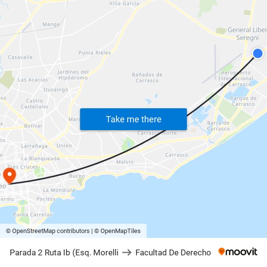 Parada 2 Ruta Ib (Esq. Morelli to Facultad De Derecho map