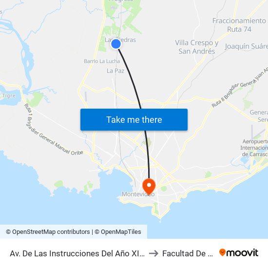 Av. De Las Instrucciones Del Año XIII & Treinta Y Tres to Facultad De Derecho map