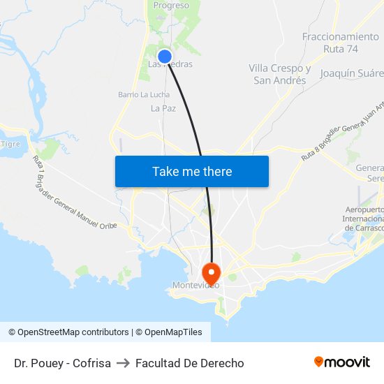 Dr. Pouey - Cofrisa to Facultad De Derecho map