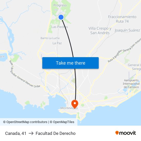 Canada, 41 to Facultad De Derecho map