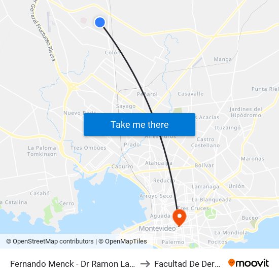 Fernando Menck - Dr Ramon Landivar to Facultad De Derecho map