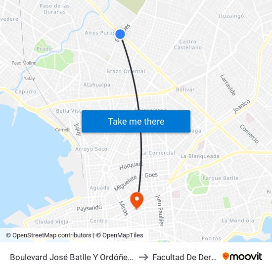 Boulevard José Batlle Y Ordóñez, 4569 to Facultad De Derecho map