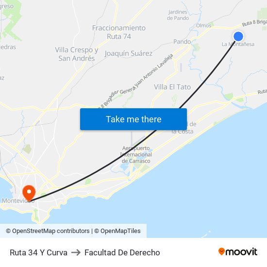 Ruta 34 Y Curva to Facultad De Derecho map