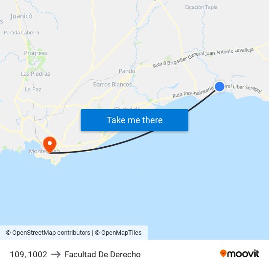 109, 1002 to Facultad De Derecho map