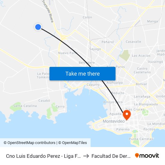 Cno Luis Eduardo Perez - Liga Federal to Facultad De Derecho map