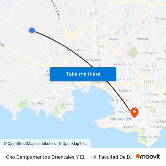 Cno Campamentos Orientales Y El Asentamiento to Facultad De Derecho map