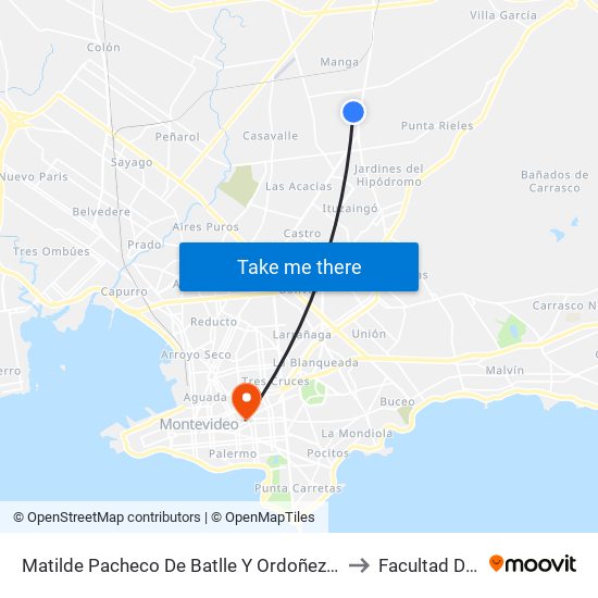 Matilde Pacheco De Batlle Y Ordoñez Y Dr Sebastian B Rodriguez to Facultad De Derecho map